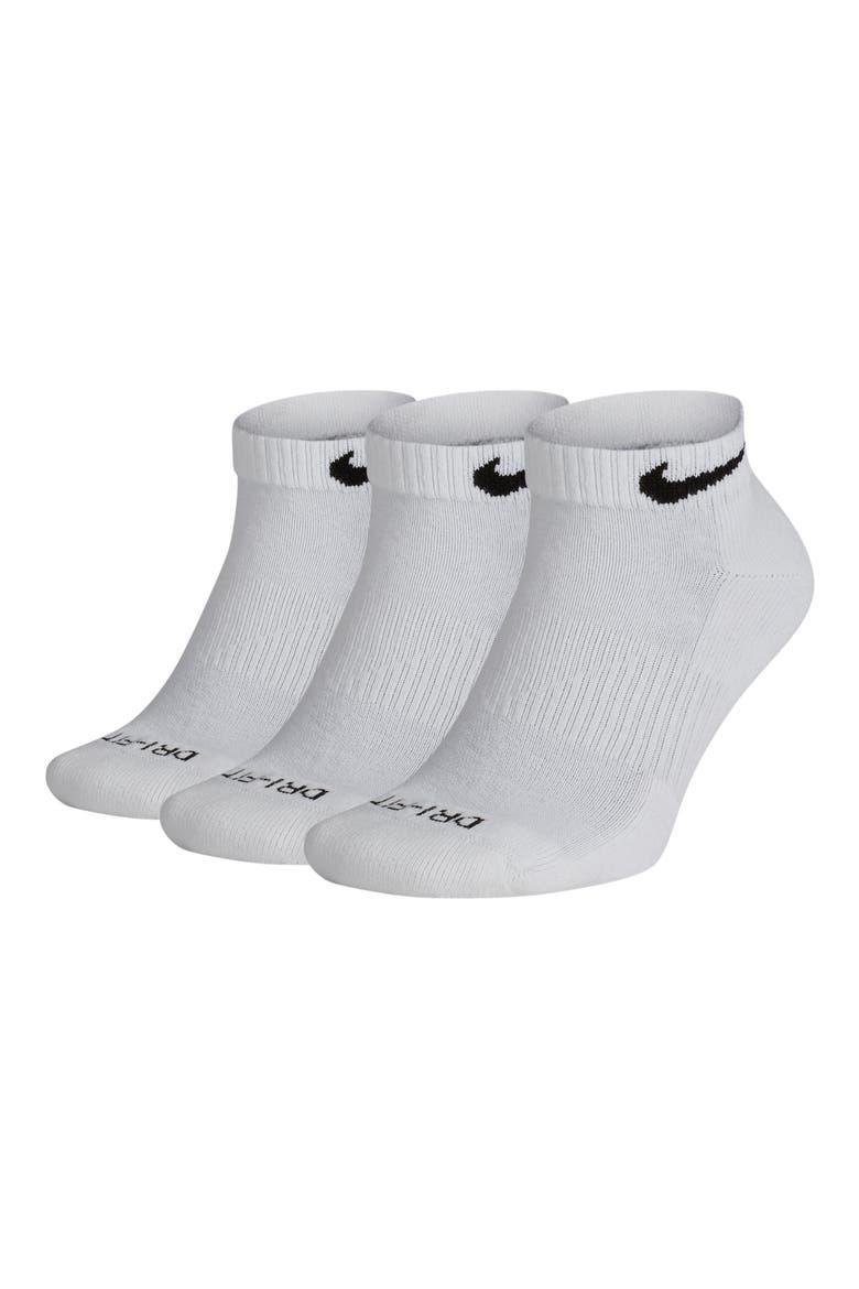 Dry 3-Pack Everyday Plus Cushion Low Training Socks, Main, color, WHITE/ BLACK