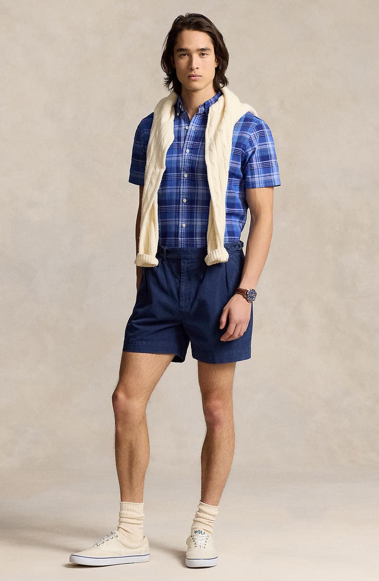 Polo Ralph Lauren Plaid Short Sleeve Cotton Button-Down Shirt, Alternate, color, 