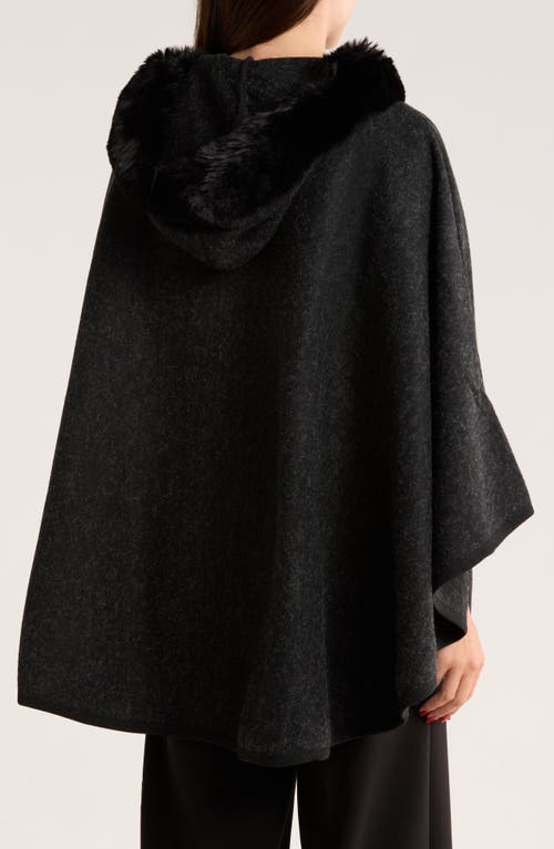 Nanette Lepore Hooded Faux Fur Ruana In Black