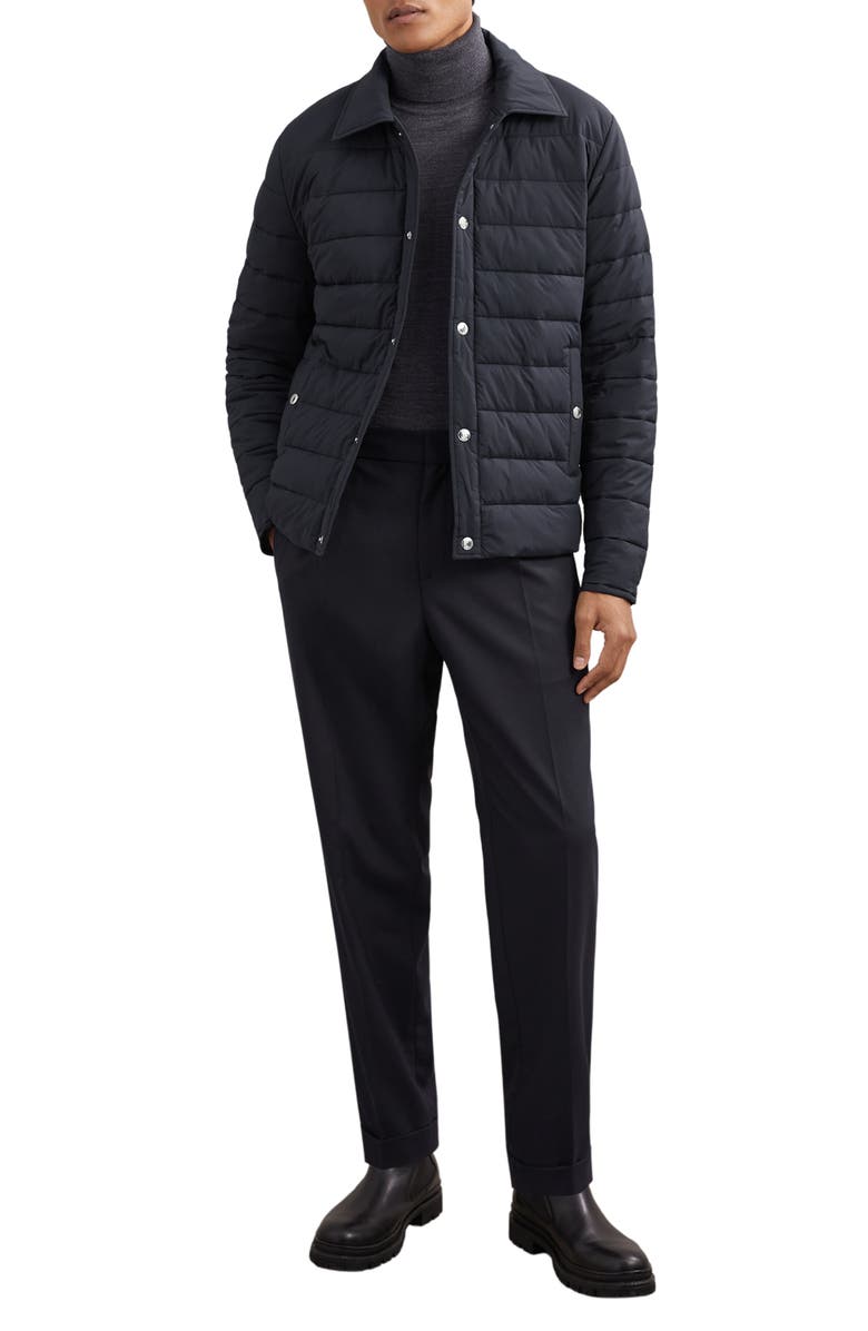 Reiss Harrison Quilted Shirt Jacket, Alternate, color, Navy