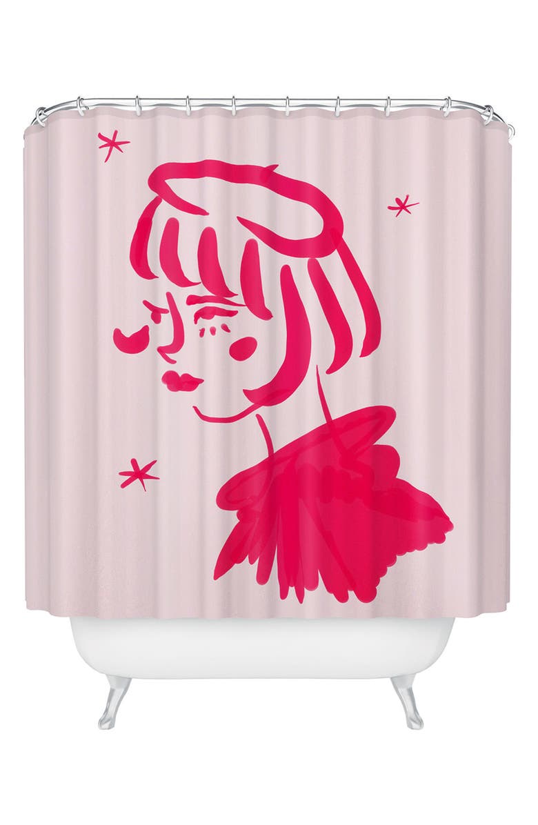 Deny Designs Midge Shower Curtain, Main, color, Pink