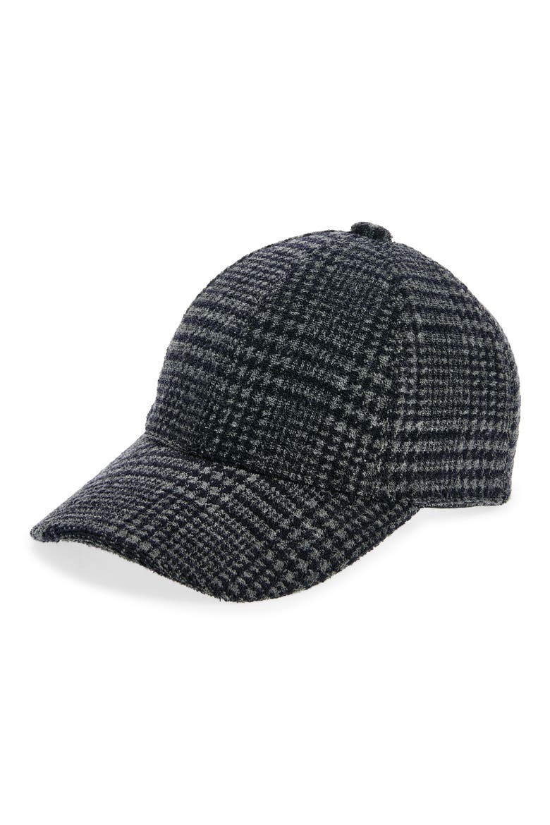 Duncan Plaid Baseball Cap, Main, color, NAVY