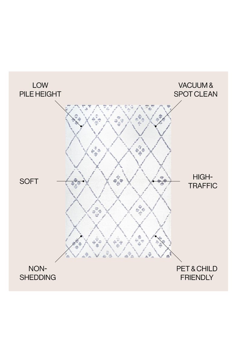 JONATHAN Y Izil Moroccan Geometric Diamond Area Rug, Alternate, color, Ivory/Light Gray