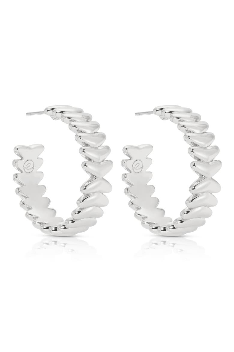 Vortex Medium Hoop Earrings, Alternate, color, SILVER