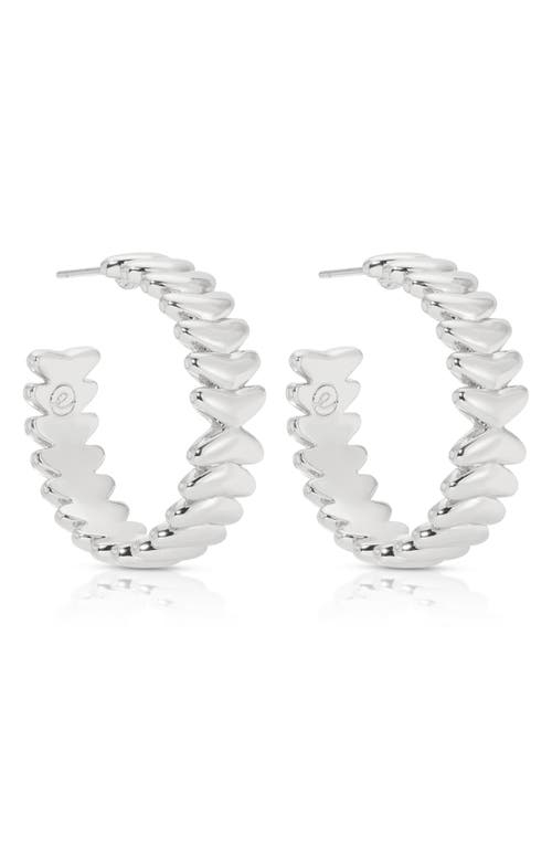 Ettika Metal Moderna Medium Half Hoop Earrings In Silver