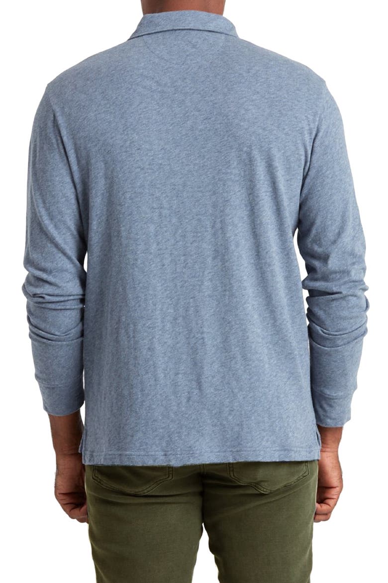 Luxe Long Sleeve Polo, Alternate, color, FLINT HEATHER