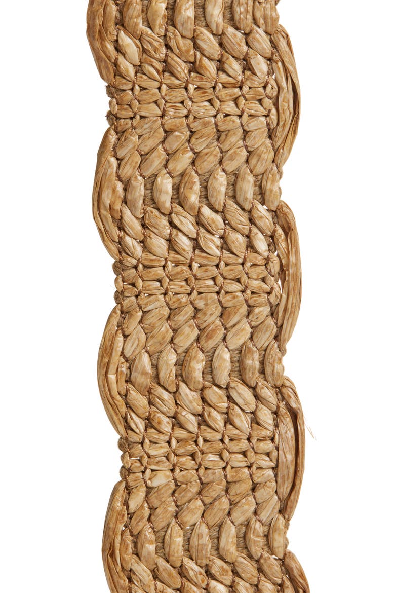 38mm Scallop Edge Raffia Woven Belt, Alternate, color, NATURAL