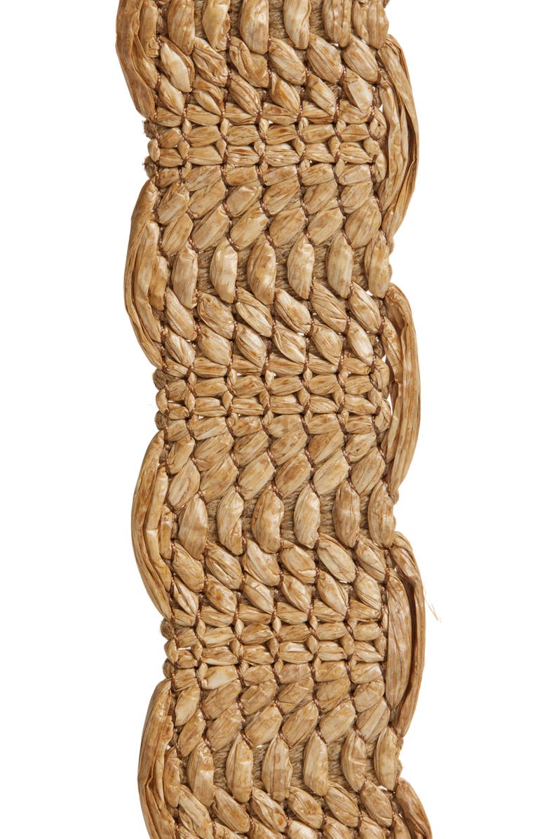 Sam Edelman 38mm Scallop Edge Raffia Woven Belt, Alternate, color, 