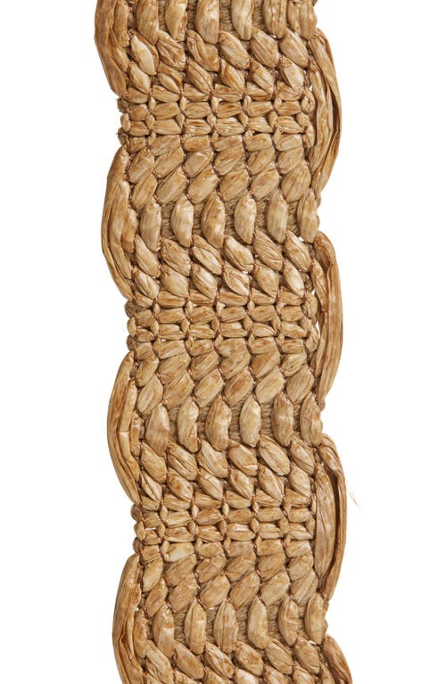 Sam Edelman 38mm Scallop Edge Raffia Woven Belt In Brown