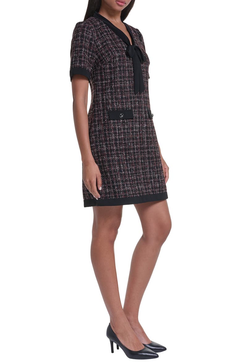 Tweed Sheath Minidress, Alternate, color, BLACK MULTI/ BLACK