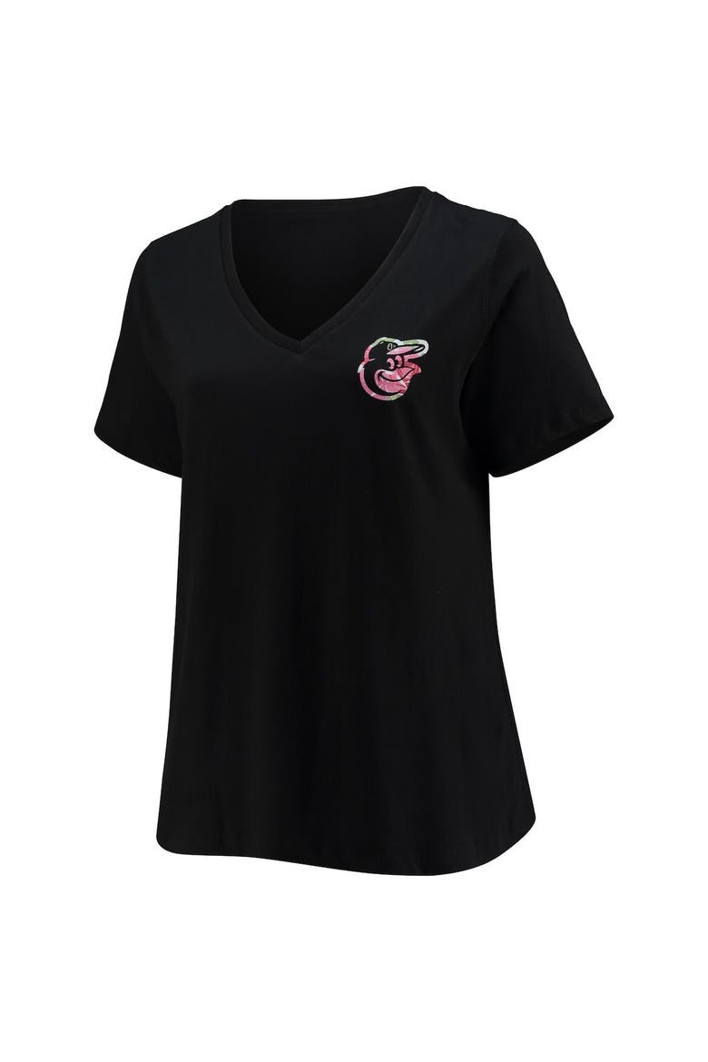 Women's Black Baltimore Orioles Plus Size #1 Mom 2-Hit V-Neck T-Shirt, Alternate, color, Black