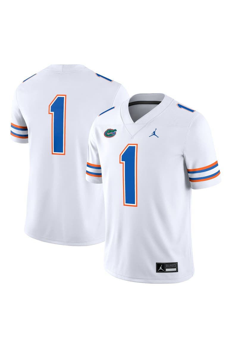 Men's Jordan Brand #1 White Florida Gators Game Jersey, Main, color, White