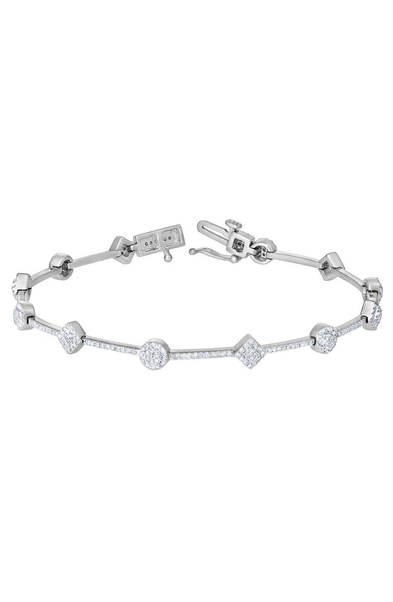 LuvMyJewelry Whimsical 10K Gold Diamond Bracelet - 1 CT, Main, color, 10K White Gold