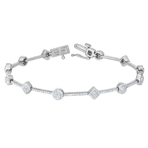 Whimsical 10K Gold Diamond Bracelet - 1 CT