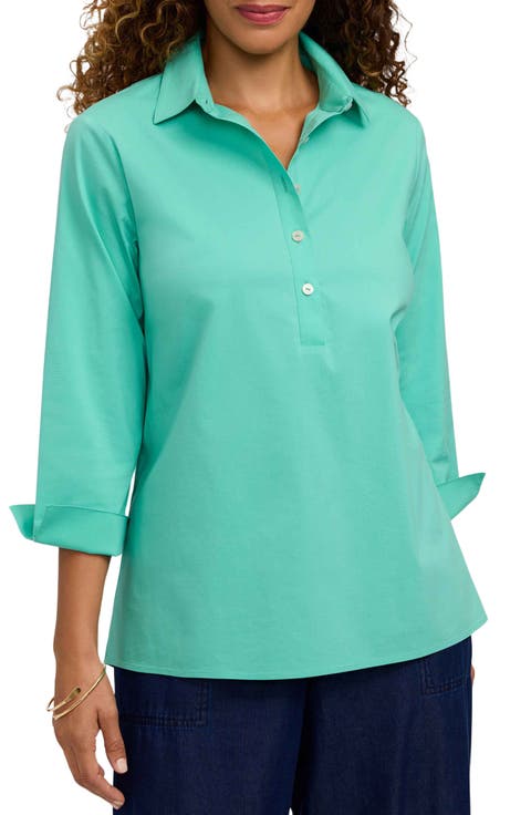 Therese Button Back Popover Shirt