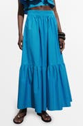 MANGO Tiered Cotton Maxi Skirt