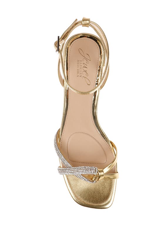 Jewel Badgley Mischka Fern Ankle Strap Sandal In Gold