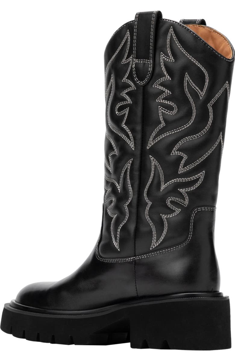 MARC NOLAN Daisy Lug Cowgirl Boots, Alternate, color, Black