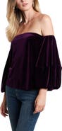 1.STATE Off the Shoulder Velvet Top