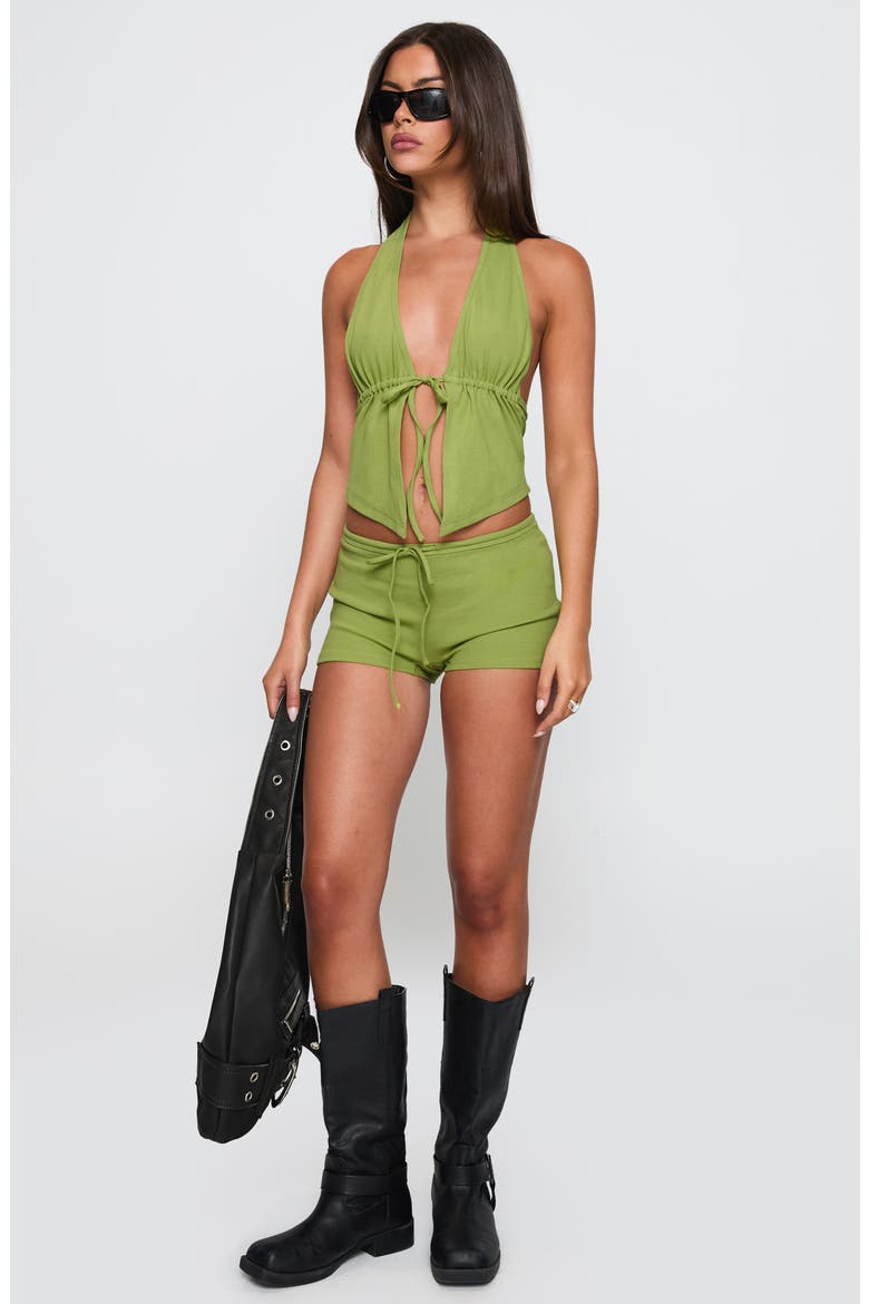 Gracious Low Rise Drawstring Shorts, Alternate, color, GREEN