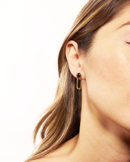 Odette New York Aura Earrings In Black Onyx- Brass