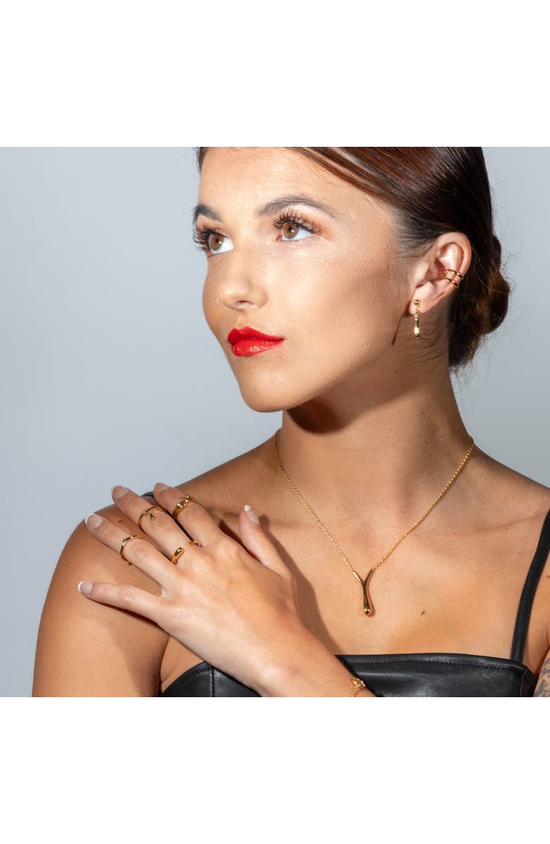 Lucy Quartermaine Single Drop Ring in Gold Vermeil, Alternate, color, Gold