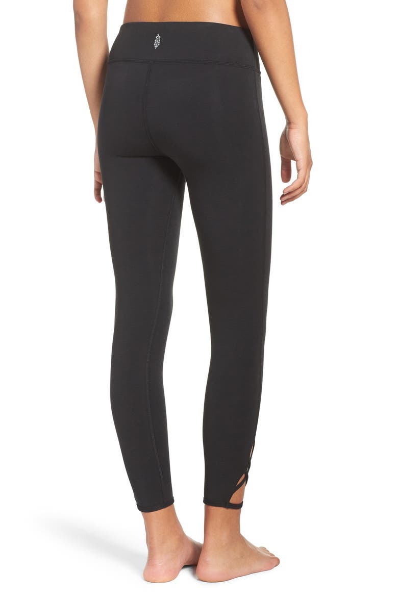 'Lotus' Leggings, Alternate, color, BLACK