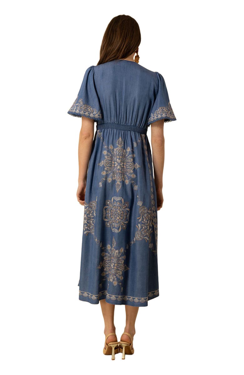 Hale Bob Katalina Embroidered Chambray Dress, Alternate, color, 