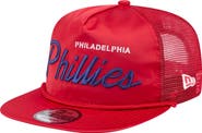 New Era Men's New Era Red Philadelphia Phillies Retro Satin Script Golfer Adjustable Hat
