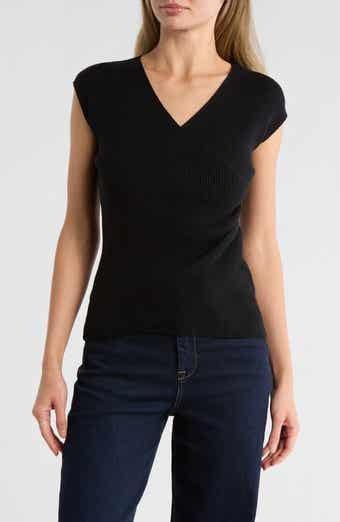 MAX STUDIO Cap Sleeve Wrap Sweater
