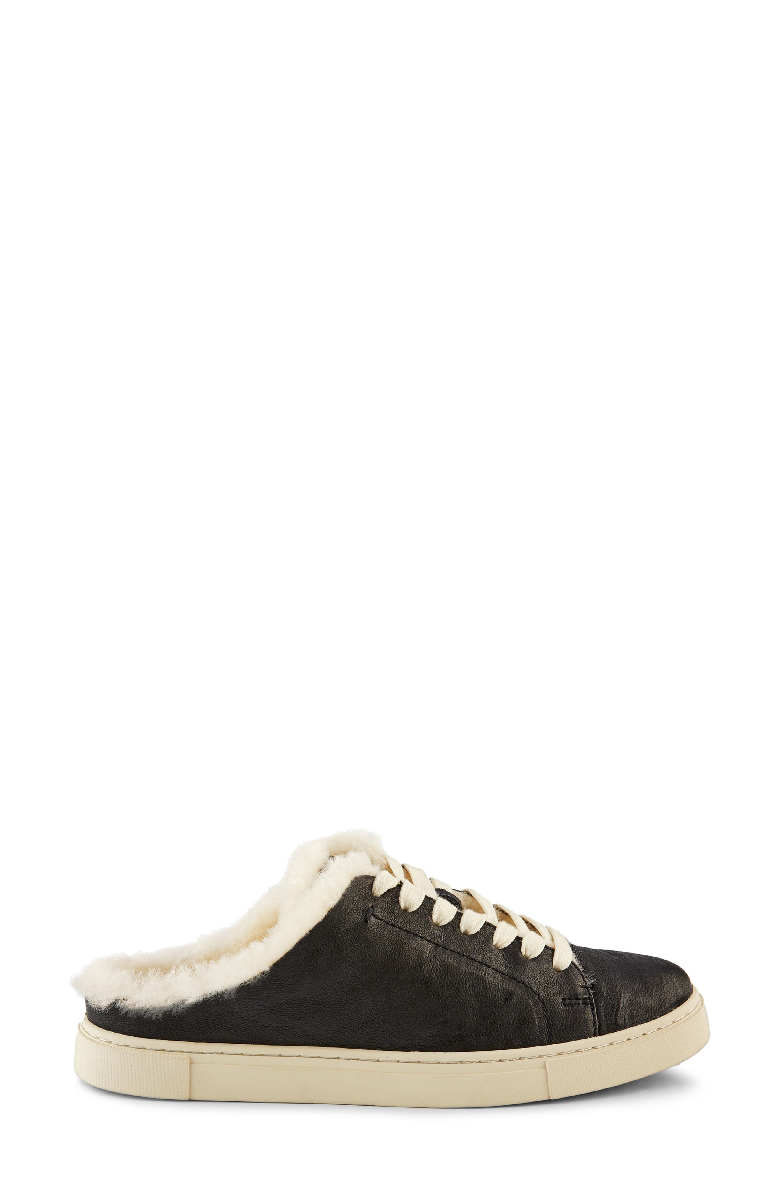Ivy Genuine Shearling Sneaker Mule, Alternate, color, BLACK