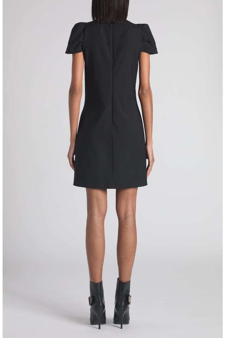 Puff Cap Sleeve Stretch Wool Minidress, Alternate, color, BLACK
