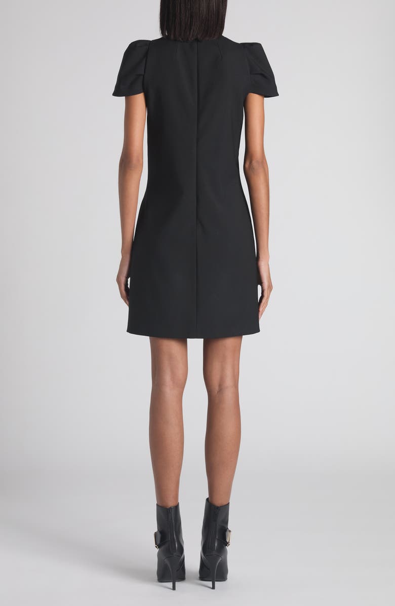 McQueen Puff Cap Sleeve Stretch Wool Minidress, Alternate, color, Black