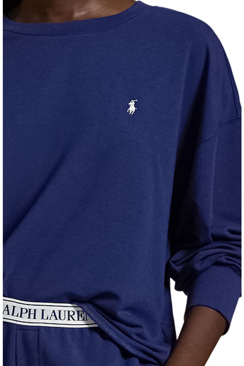 Sweatshirt & Wide Leg Pajamas, Alternate, color, NAVY