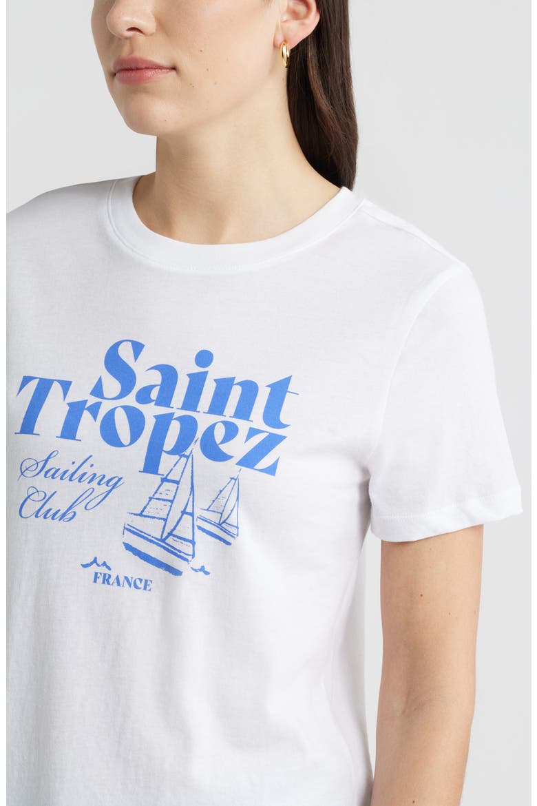Saint Tropez Cotton Graphic T-Shirt, Alternate, color, WHITE SAILBOAT TROPEZ