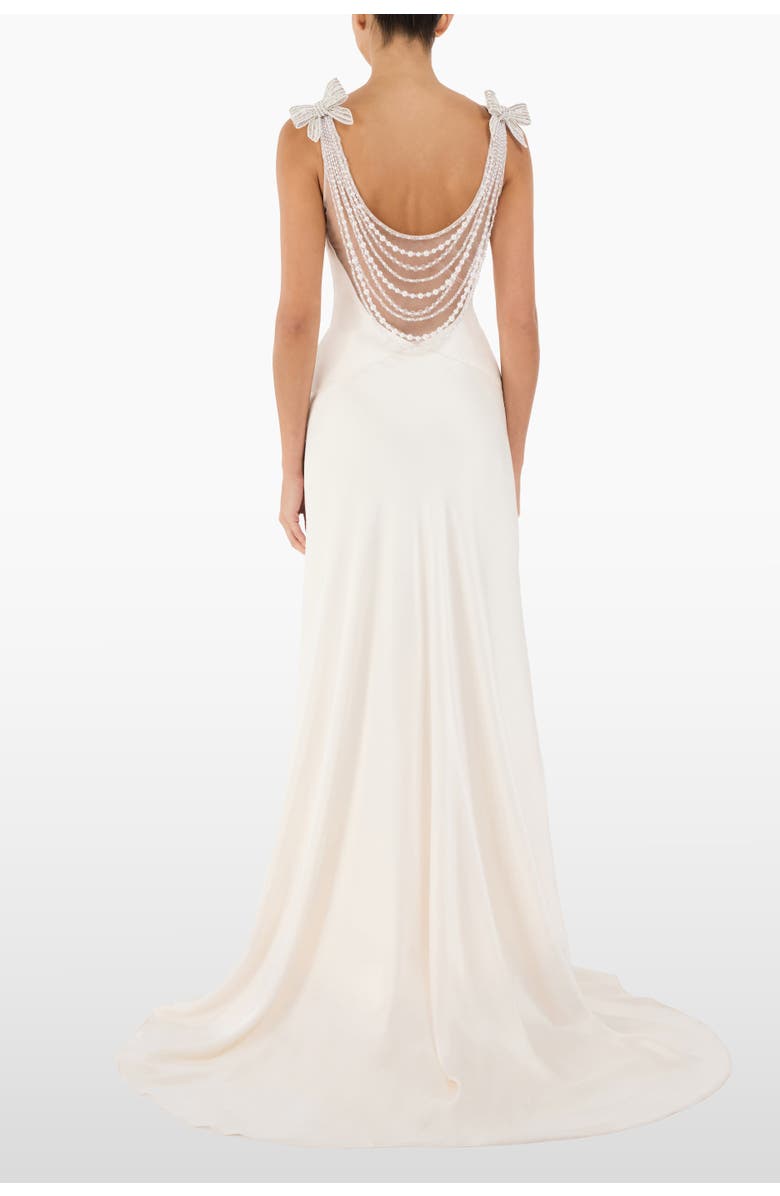 Jenny Packham Collette Beaded Bow-Detail Maxi Dress, Alternate, color, Ivory