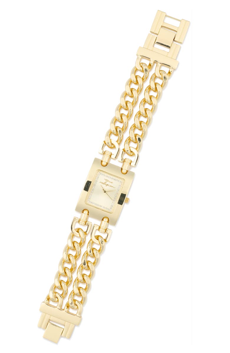 True Religion Square Bracelet Watch, 26mm, Main, color, Gold