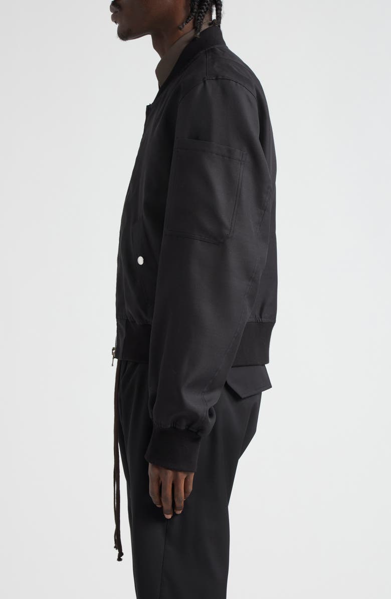 JKEEFER Breakdown Wool & Silk Bomber Jacket, Alternate, color, Black