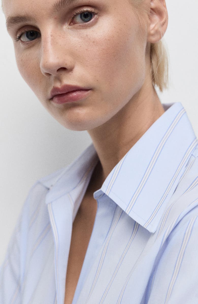 MANGO Stripe Shirt, Alternate, color, Sky Blue