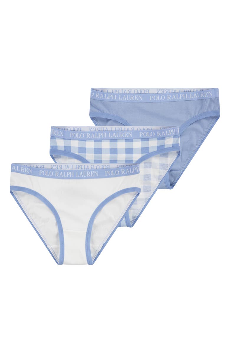 Ralph Lauren Kids' Assorted 3-Pack Bikini Briefs, Main, color, Elite Blue