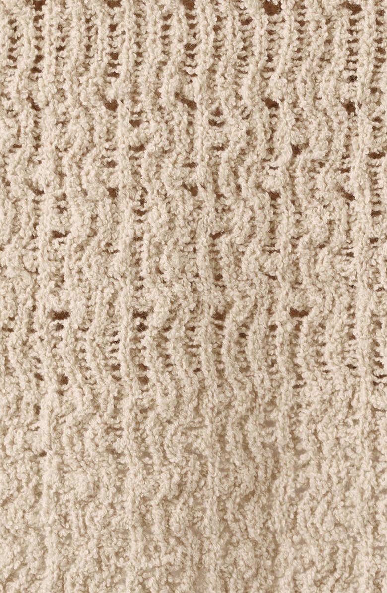 MANGO Open Stitch Polo Sweater, Alternate, color, Sand