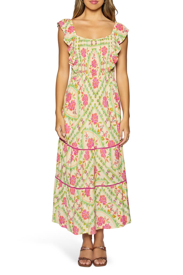 Fiesta Flora Midi Dress, Main, color, MULTI-FLORAL