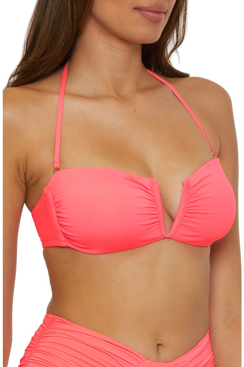 Color Code Bandeau Bikini Top, Alternate, color, CORAL REEF