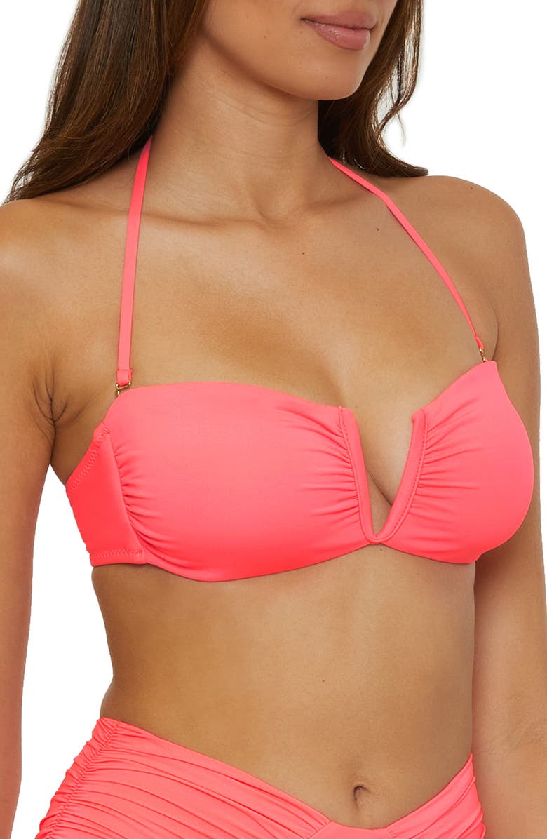 Becca Color Code Bandeau Bikini Top, Alternate, color, Coral Reef