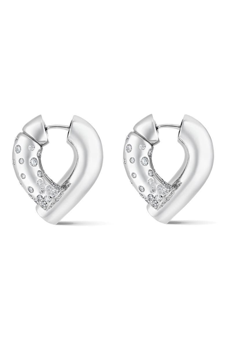 Oera Pavé Diamond Earrings, Alternate, color, WHITE GOLD