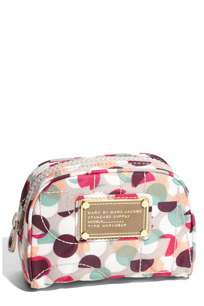 MARC BY MARC JACOBS 'Pretty Nylon - Mini' Cosmetics Bag, Main, color, UNIFORM TAUPE MULTI