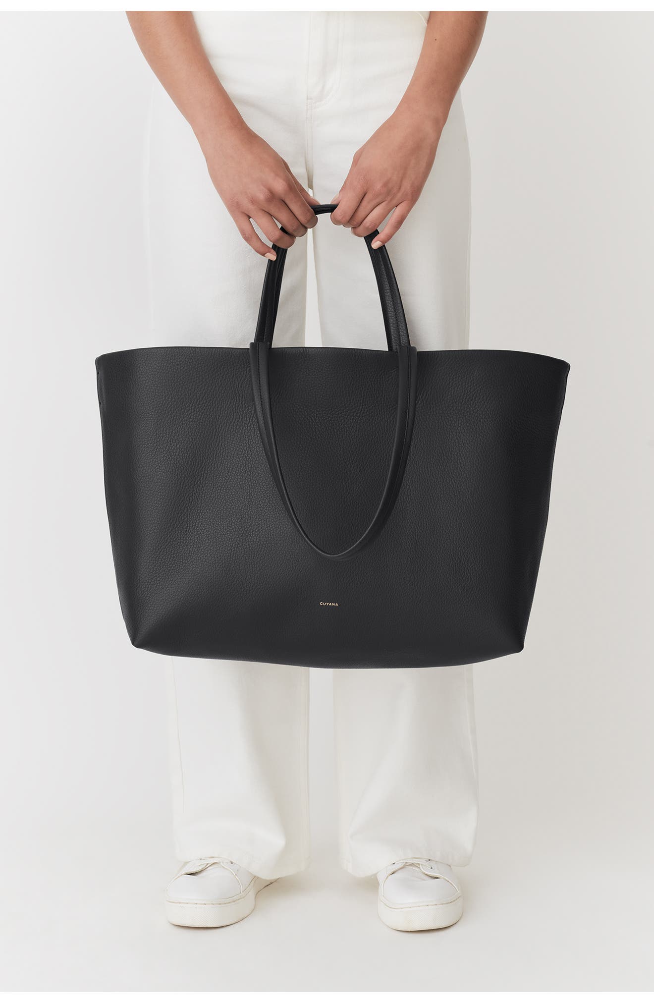Classic Easy Leather Tote, Alternate, color, BLACK