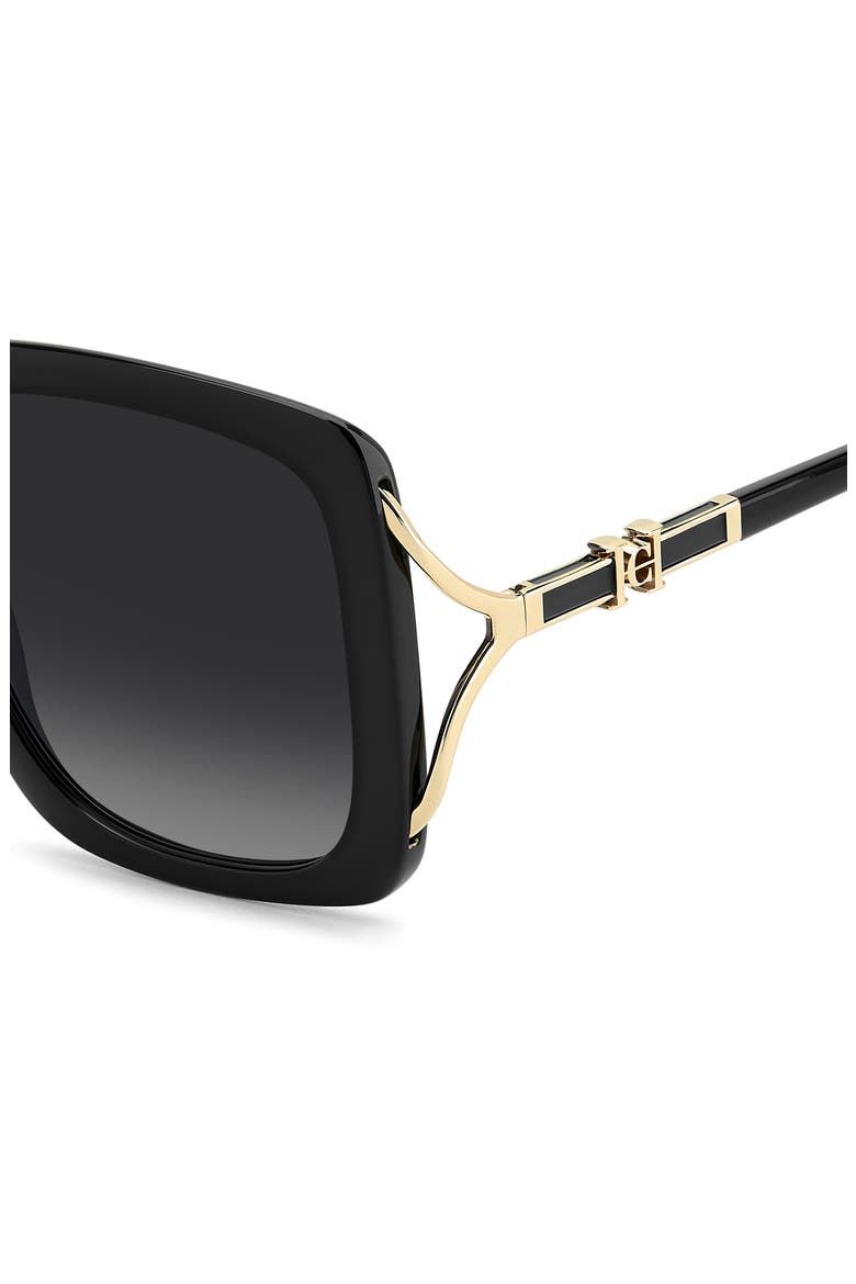 Her 56mm Square Sunglasses, Alternate, color, BLACK/ DARK GREY SF