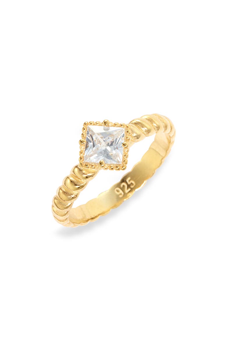Cubic Zirconia Twist Ring, Main, color, GOLD
