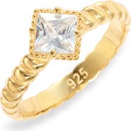 Argento Vivo Sterling Silver Cubic Zirconia Twist Ring